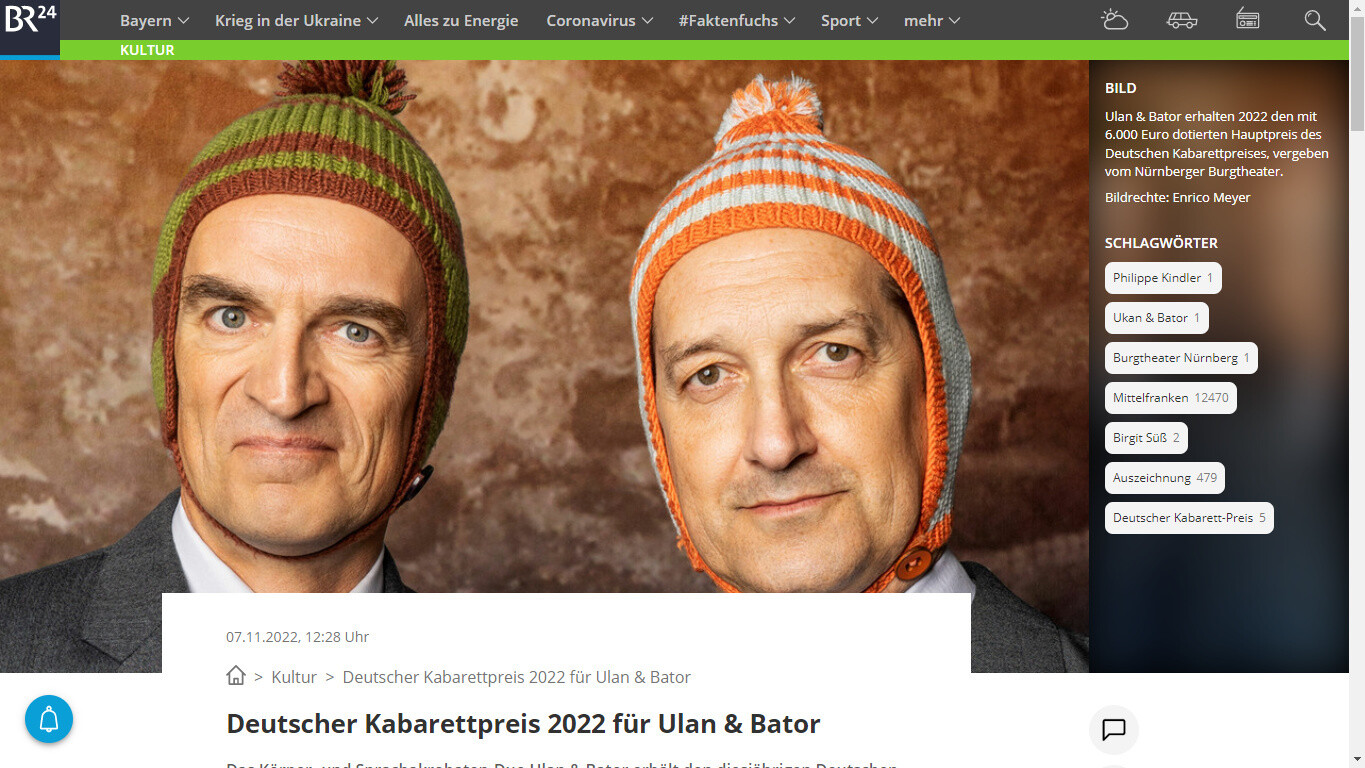 Kabarettpreis 2022 für Ulan & Bator